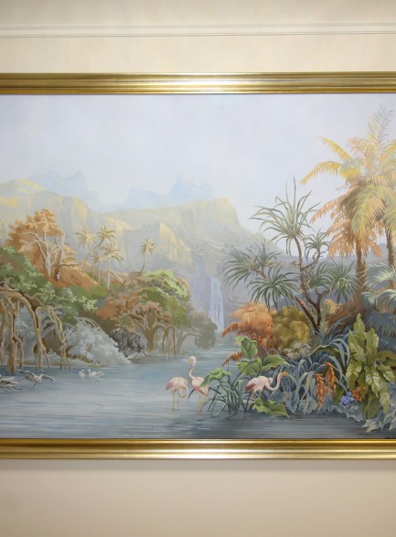 Landscape with flamingo