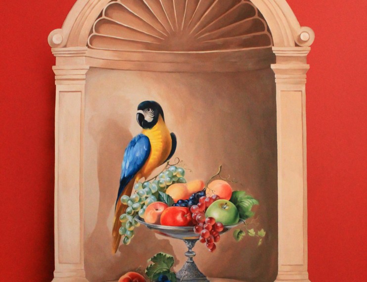 Оманка. Натюрморт з папугою